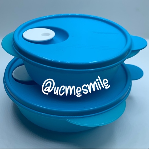 Tupperware CrystalWave Microwave Divided Lunch Dish & Salad Bowl Set - Picture 3 of 5